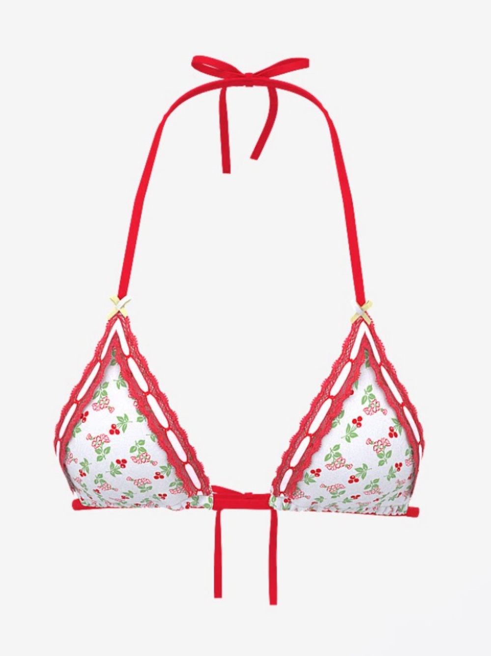New! Frankie’s Bikinis x PINK cape may bikini top cherry flowers 34668
